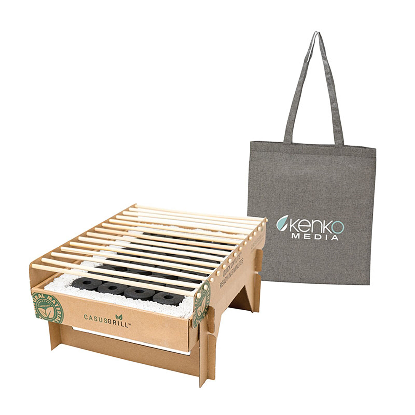 CasusGrill™ Biodegradable BBQ Grill w/Recycled Cotton Tote Bag - GR2402S