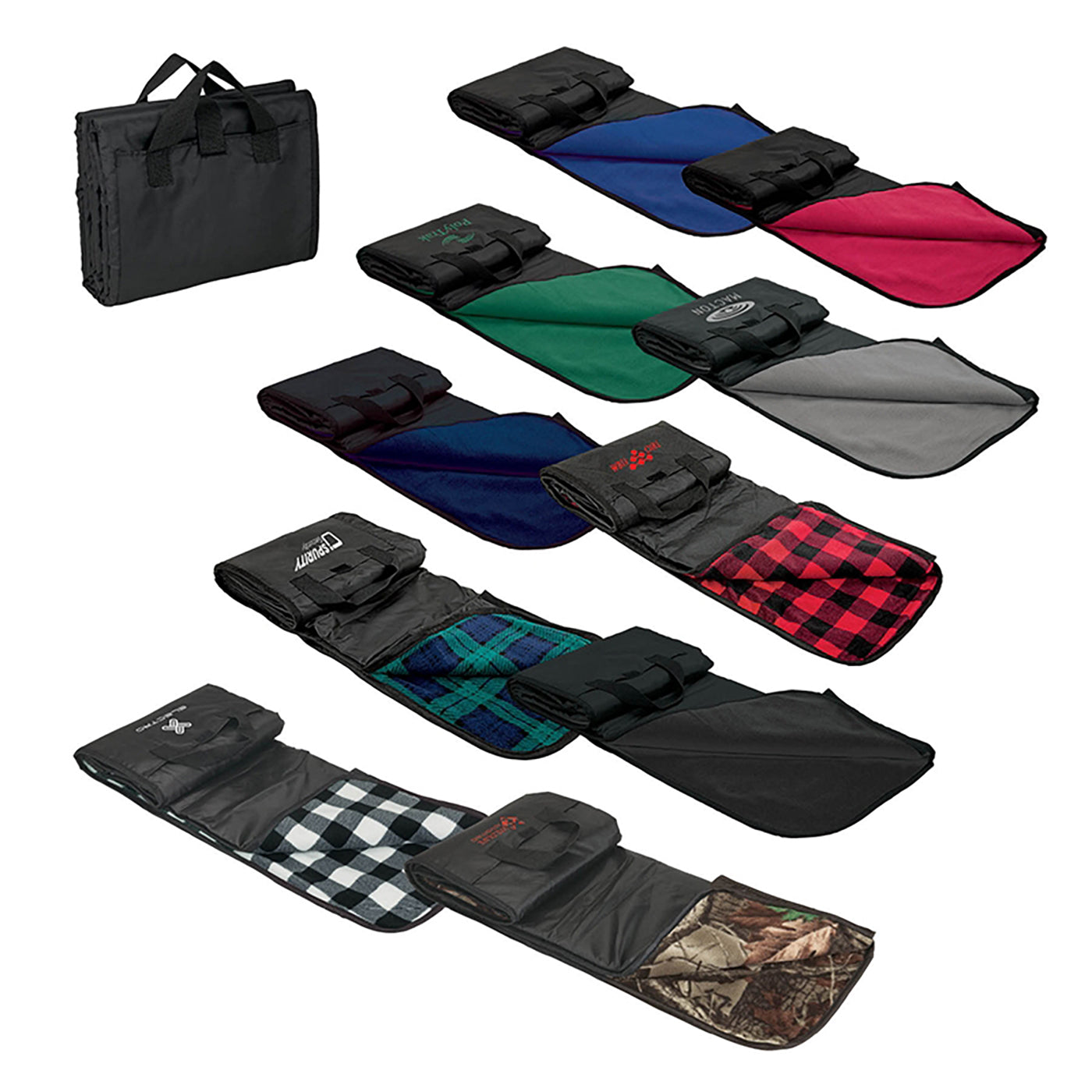 Fleece Picnic Blanket with Storage Pockets