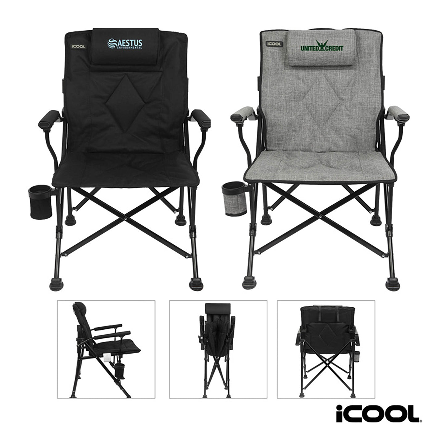 Reinforced Steel Camping Chair with Detachable Pillow