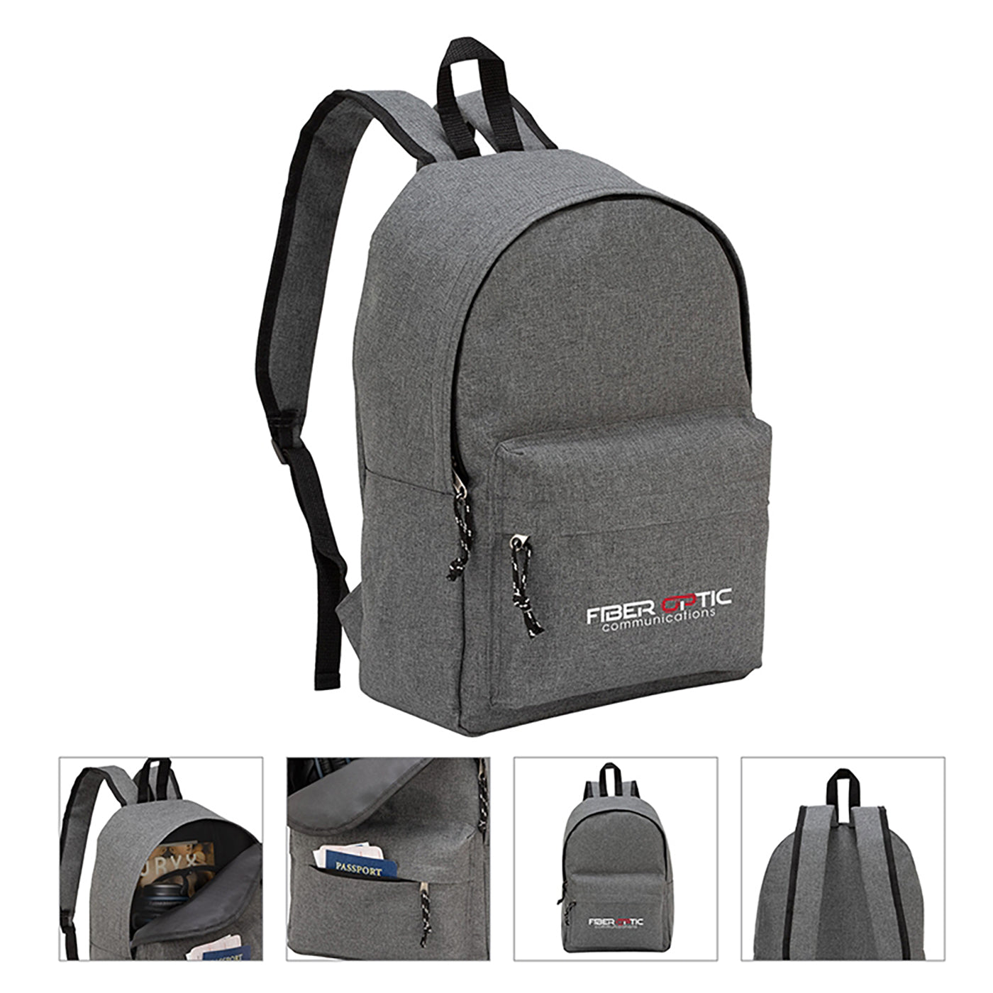 600D Poly Two-Tone Heathered Backpack