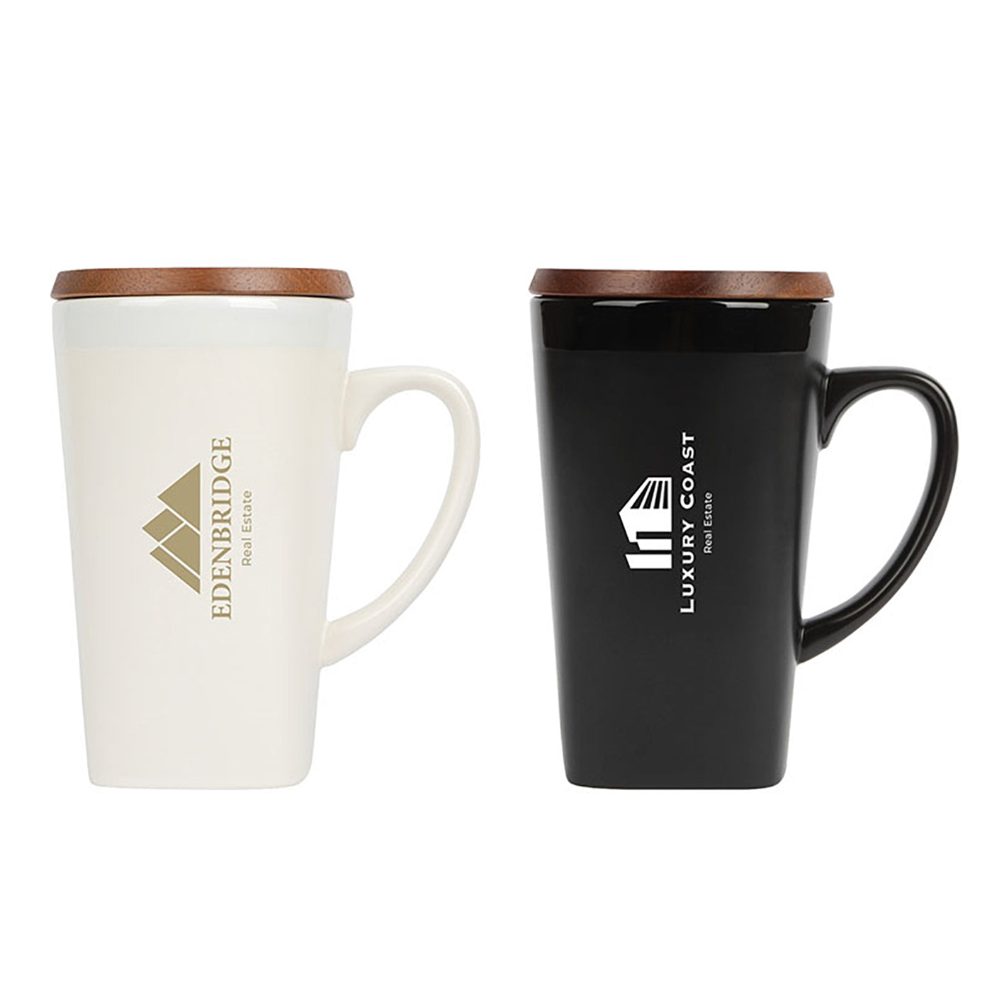 16oz Ceramic Mug with Acacia Wood Lid