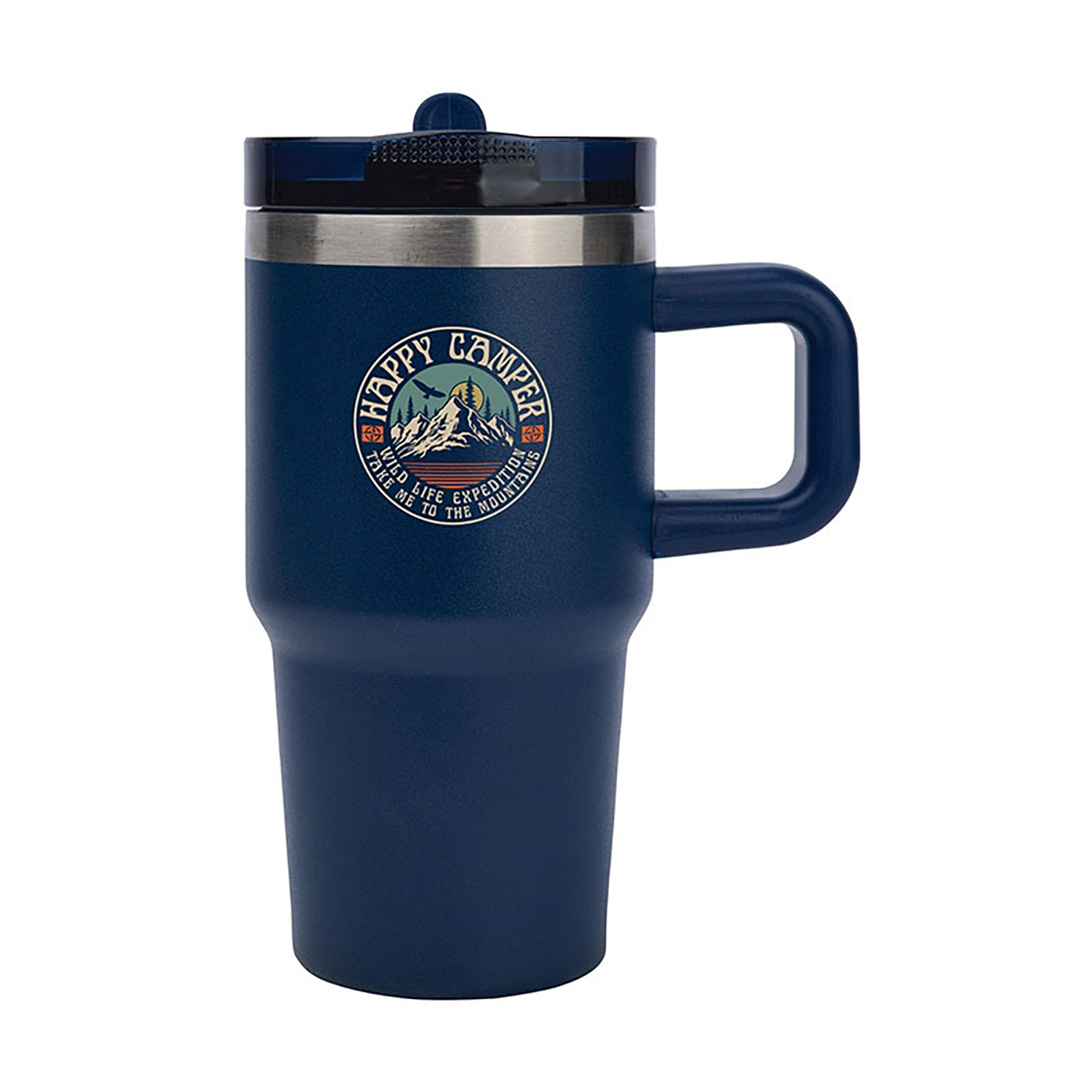 20oz Recycled Steel Travel Mug with Flip Straw - KM8433V