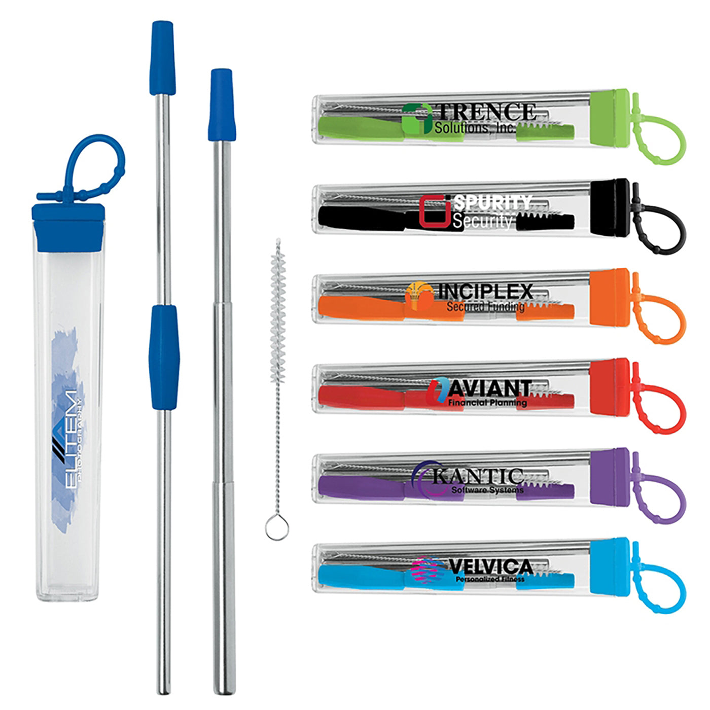 7-Piece Telescopic Stainless Steel Straw Kit