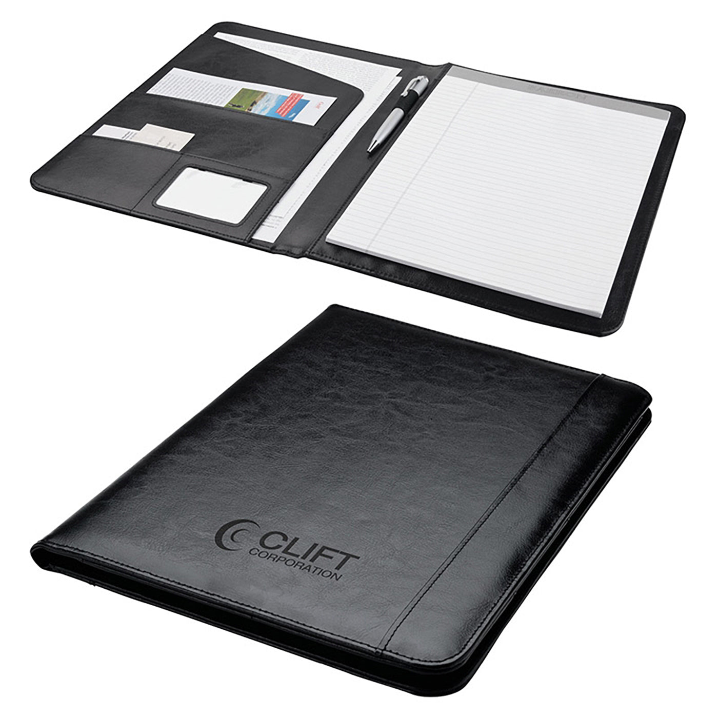 Textured Leatherette Letter Padfolio