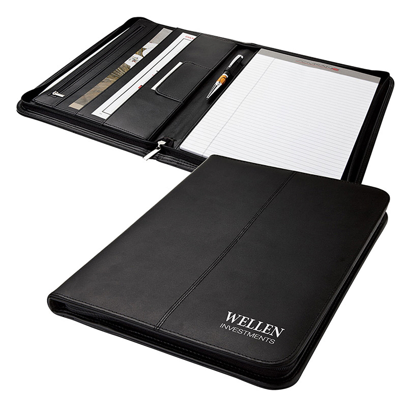 Bonded Leather Zippered Padfolio