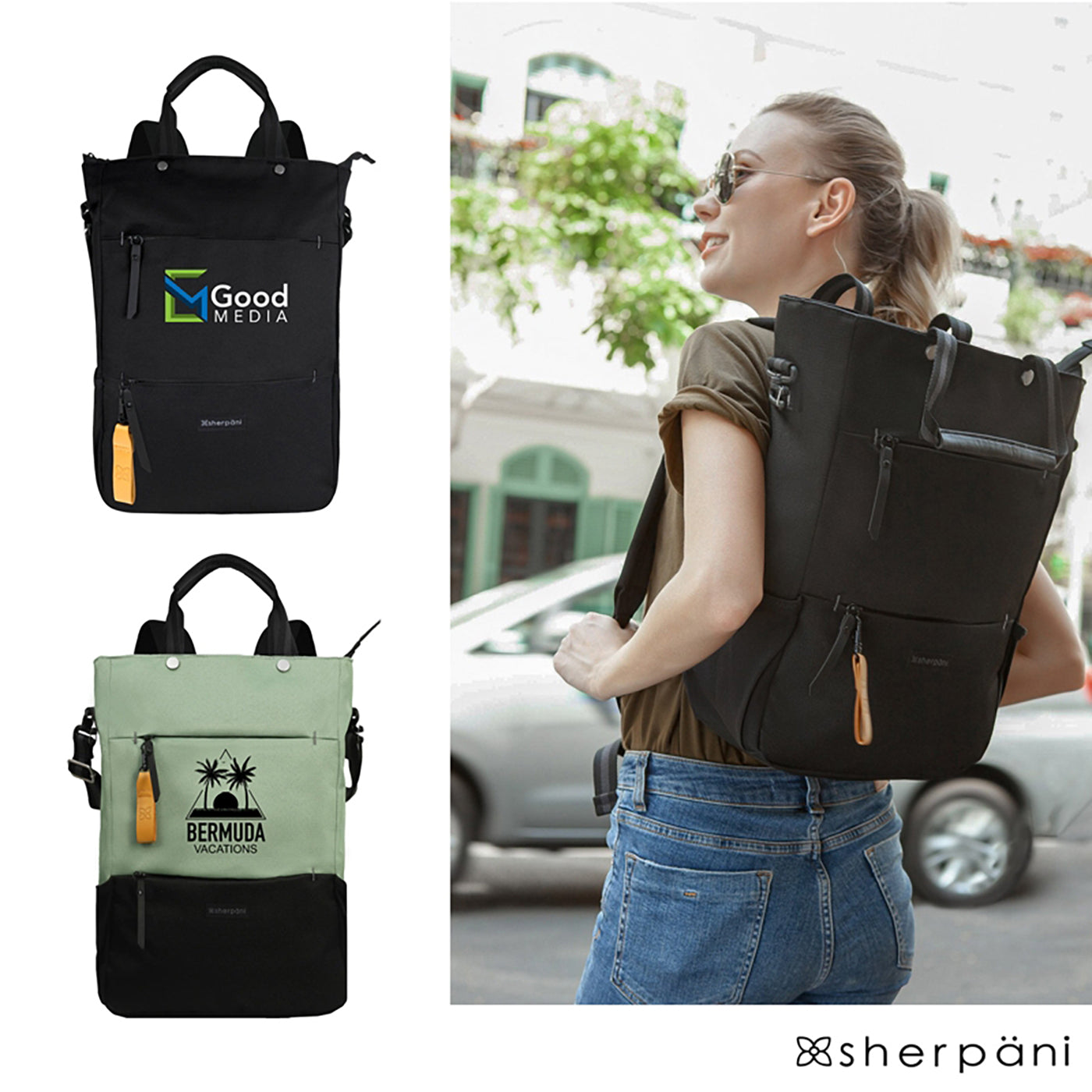 Recycled Material 3-in-1 Convertible Backpack