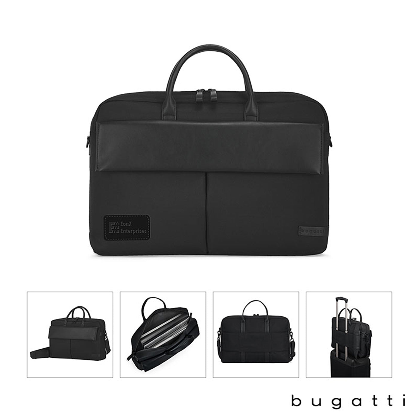Nylon Vegan Leather Laptop Briefcase