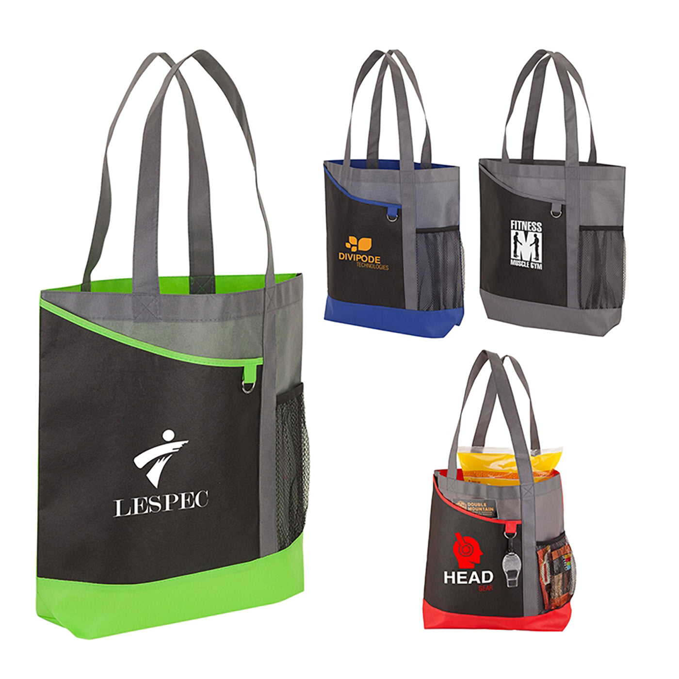 80gsm Non-Woven Tote with Mesh Pocket