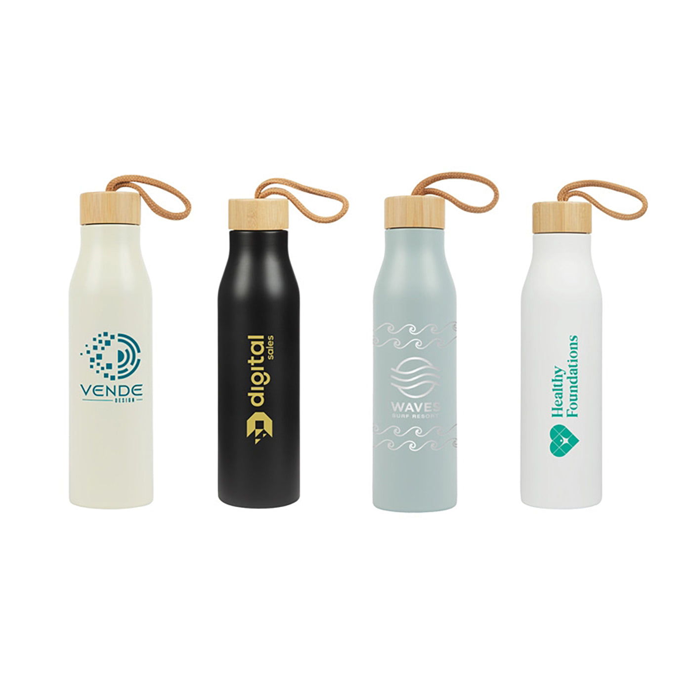 25oz Recycled Stainless Steel Water Bottle with Bamboo Lid