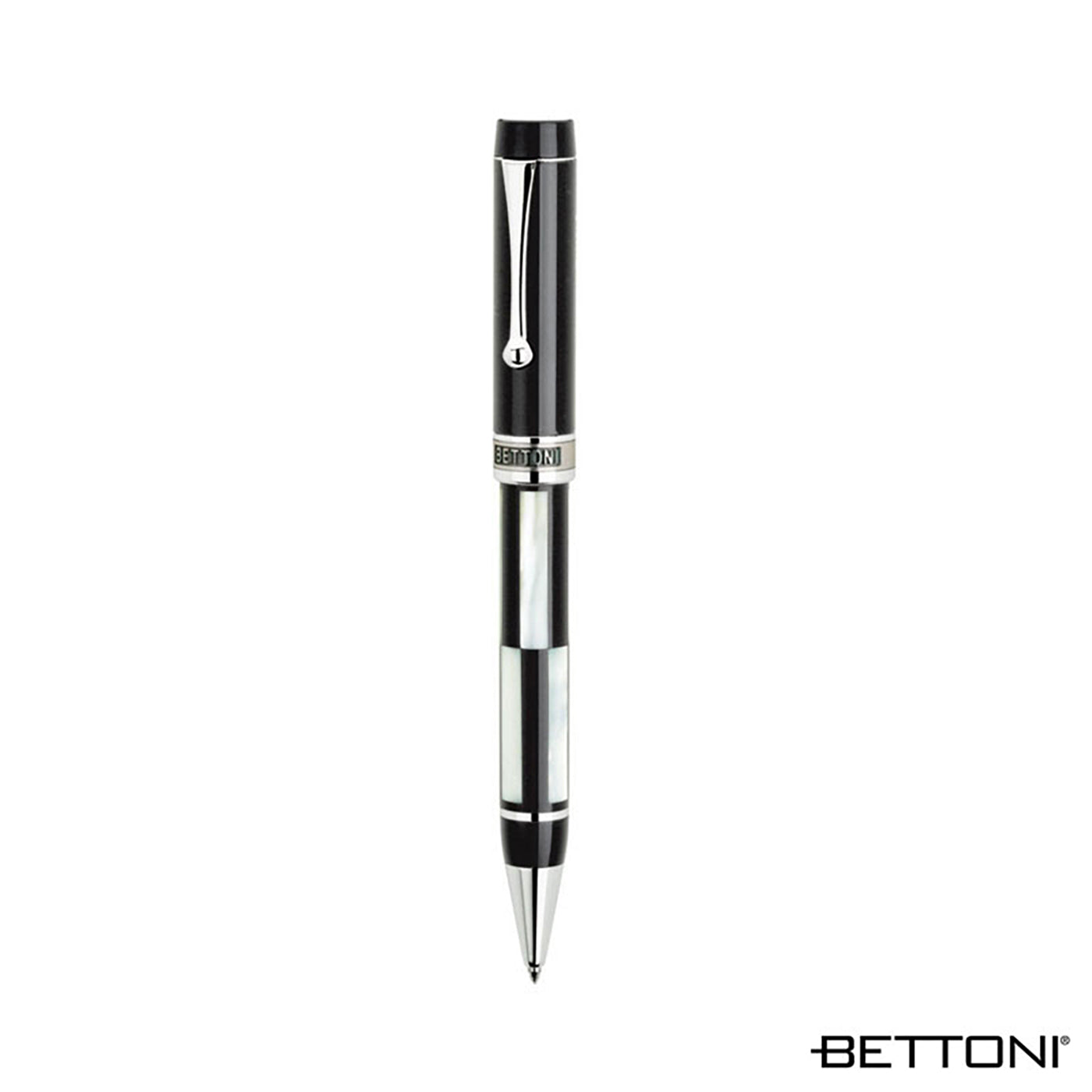 Brass Ballpoint with Onyx Checkerboard Inlay