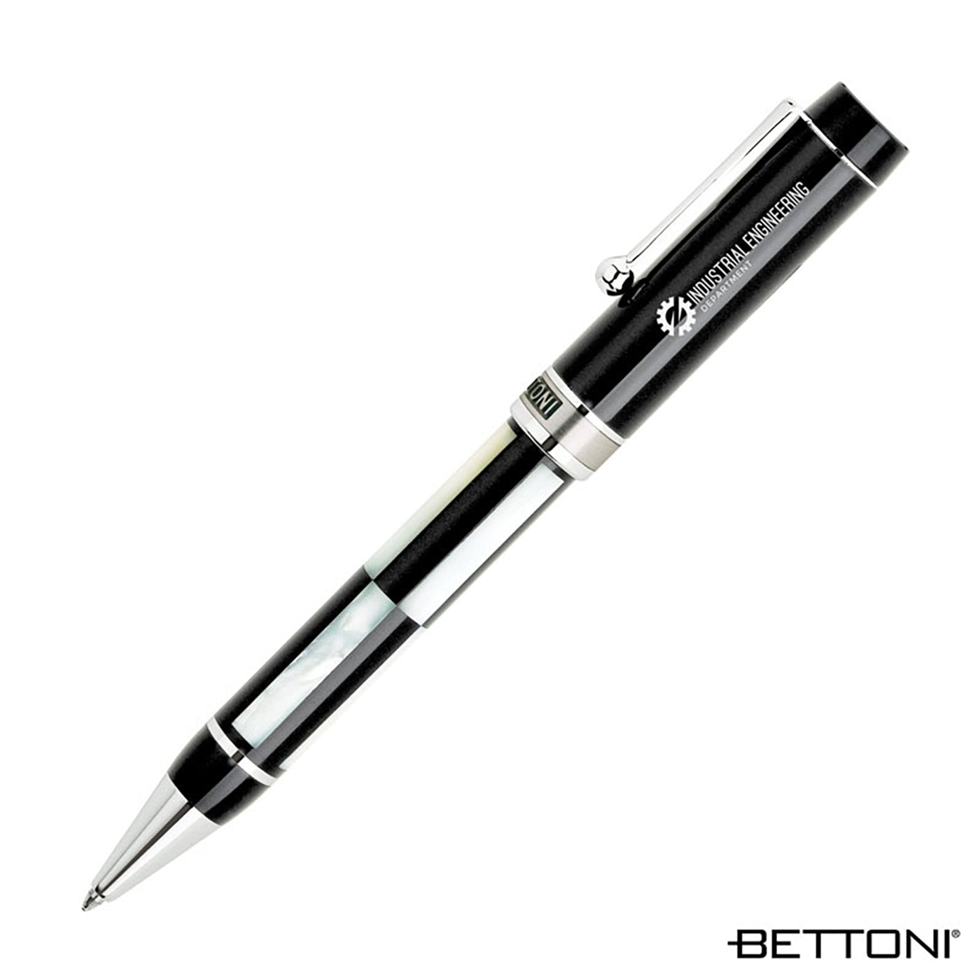 Brass Ballpoint with Onyx Checkerboard Inlay - LS1100B