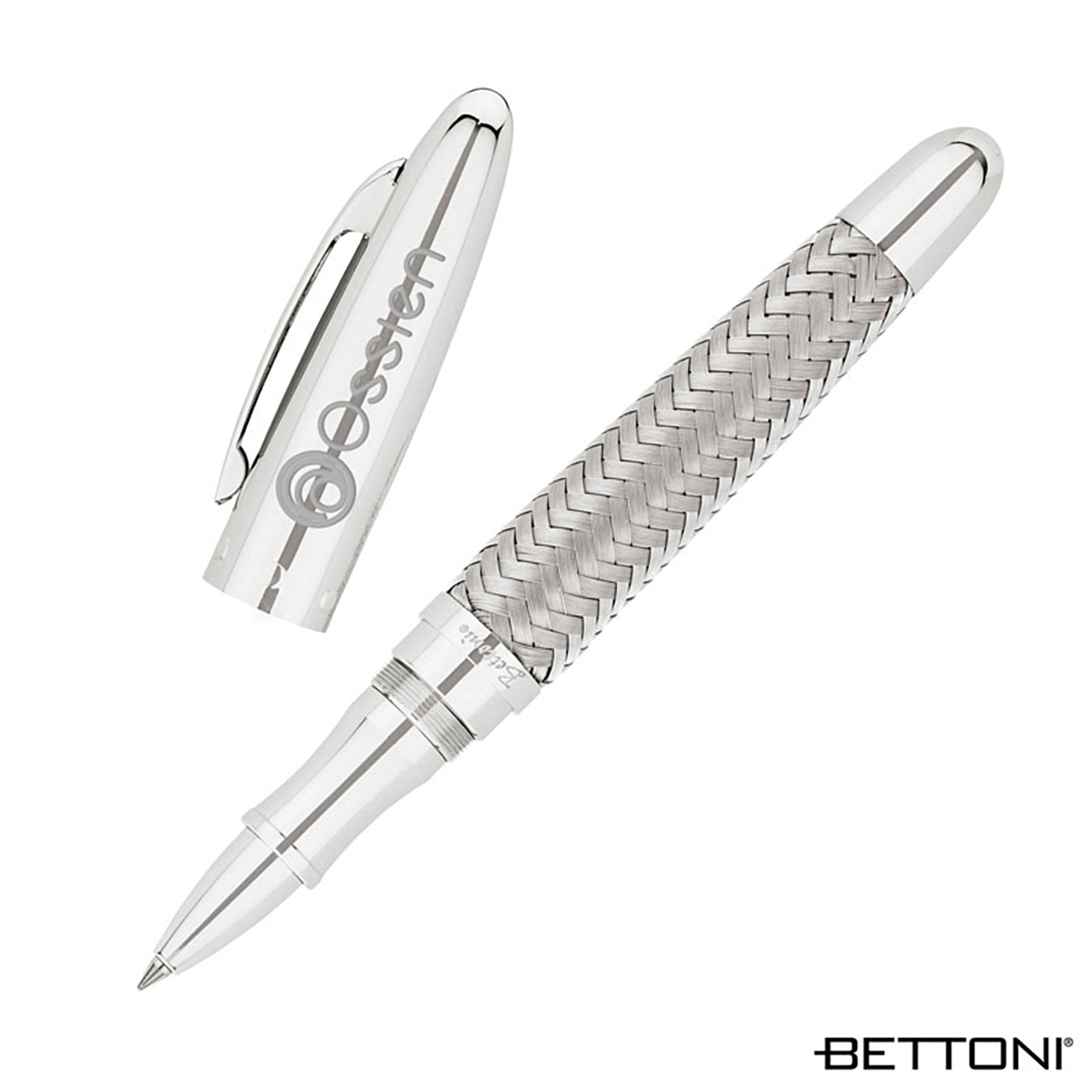 Brass Woven Steel Barrel Rollerball Pen - LS450S