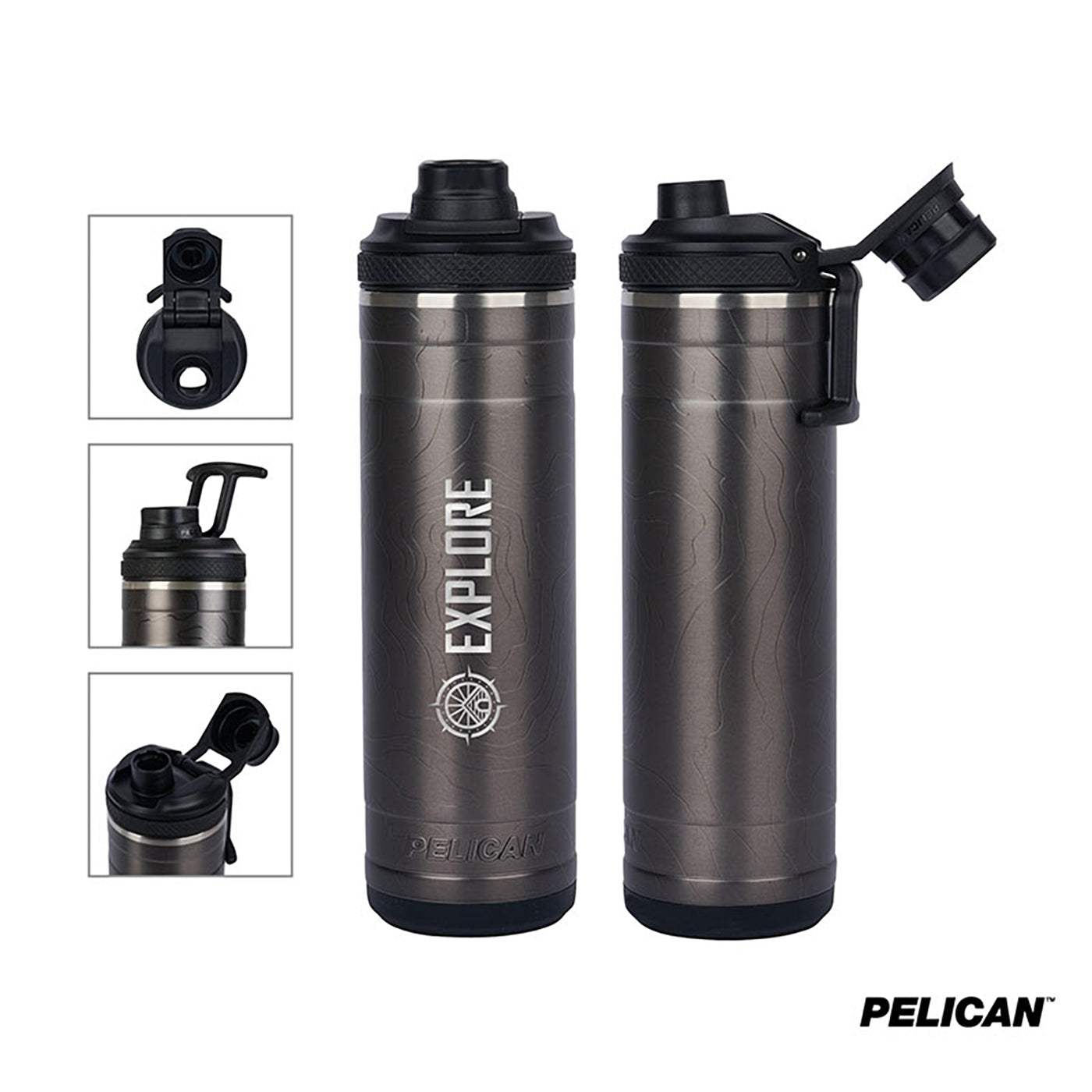 26 oz. Topographical Recycled Double Wall Stainless Steel Water Bottle