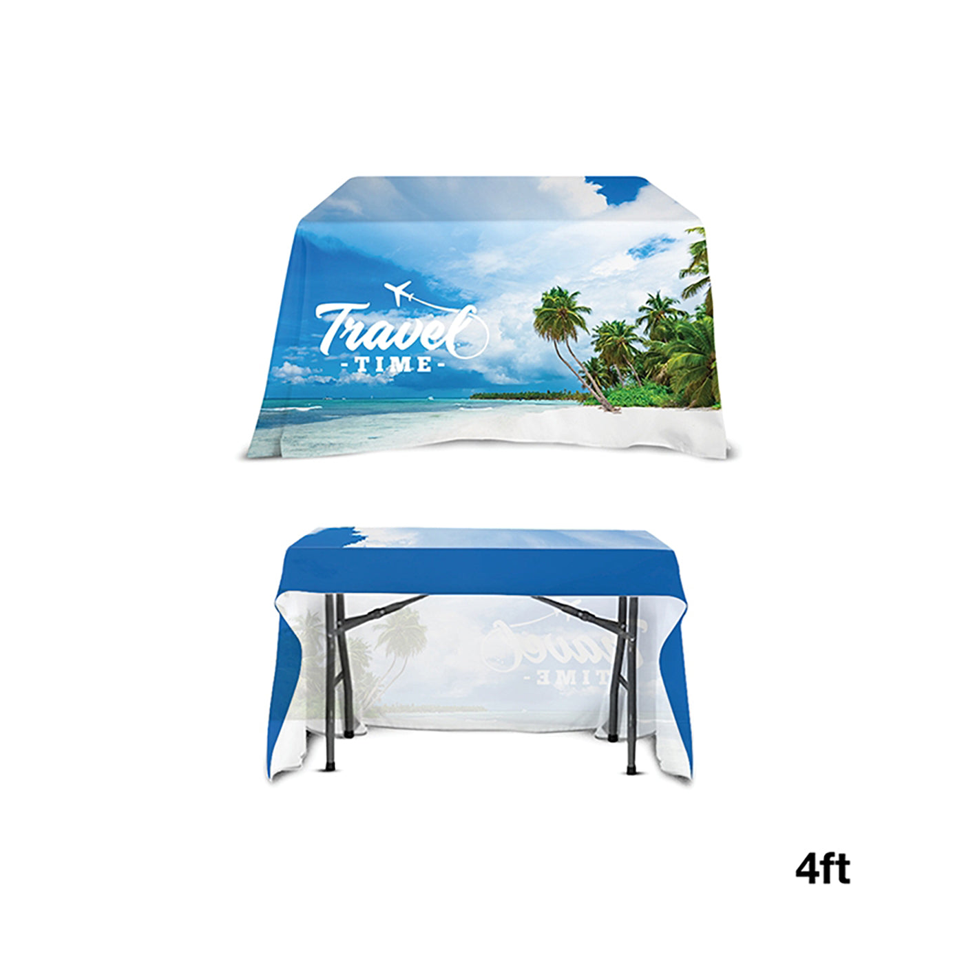 4' Open Back 300D Polyester Table Throw - TS1104