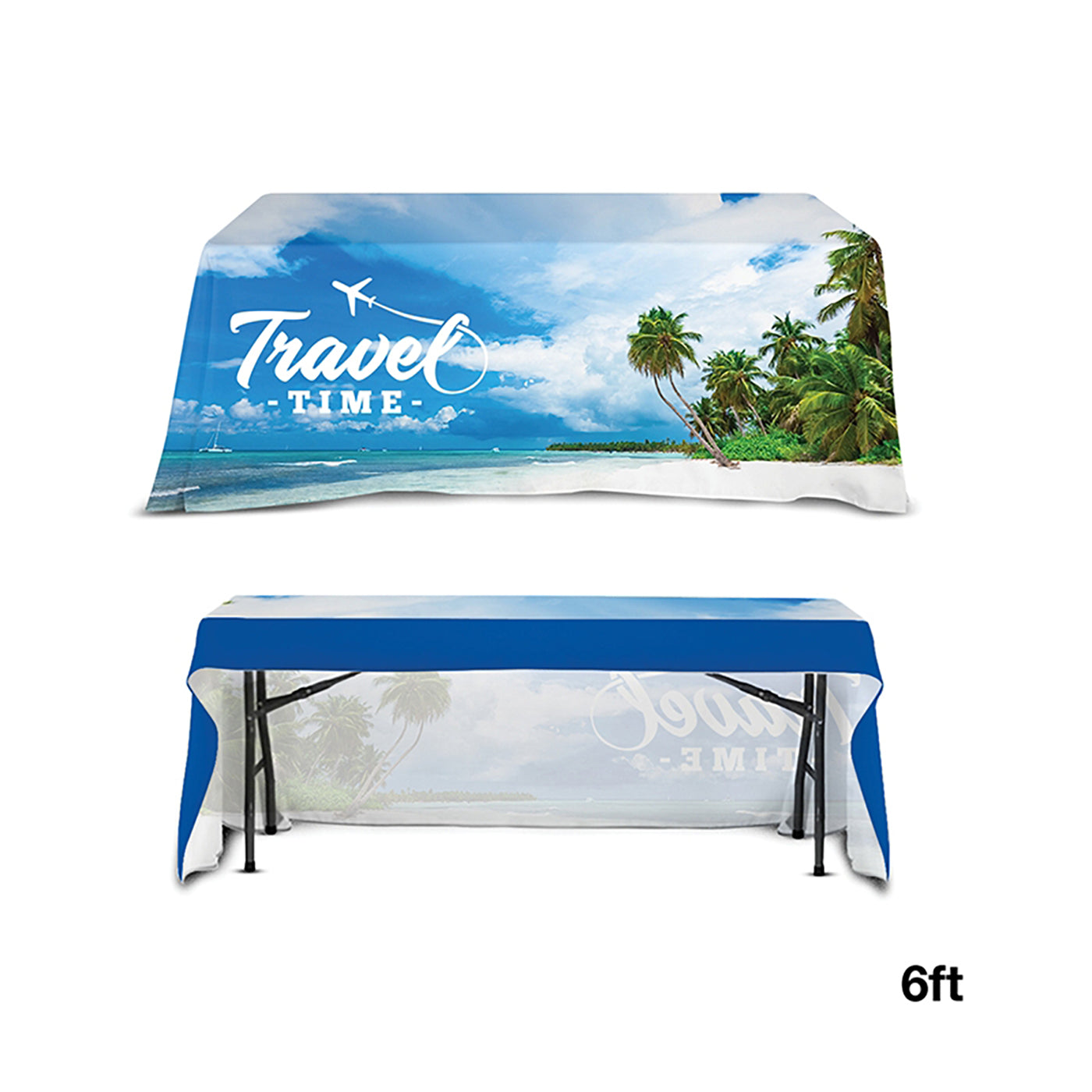 6' Open Back 300D Polyester Table Throw