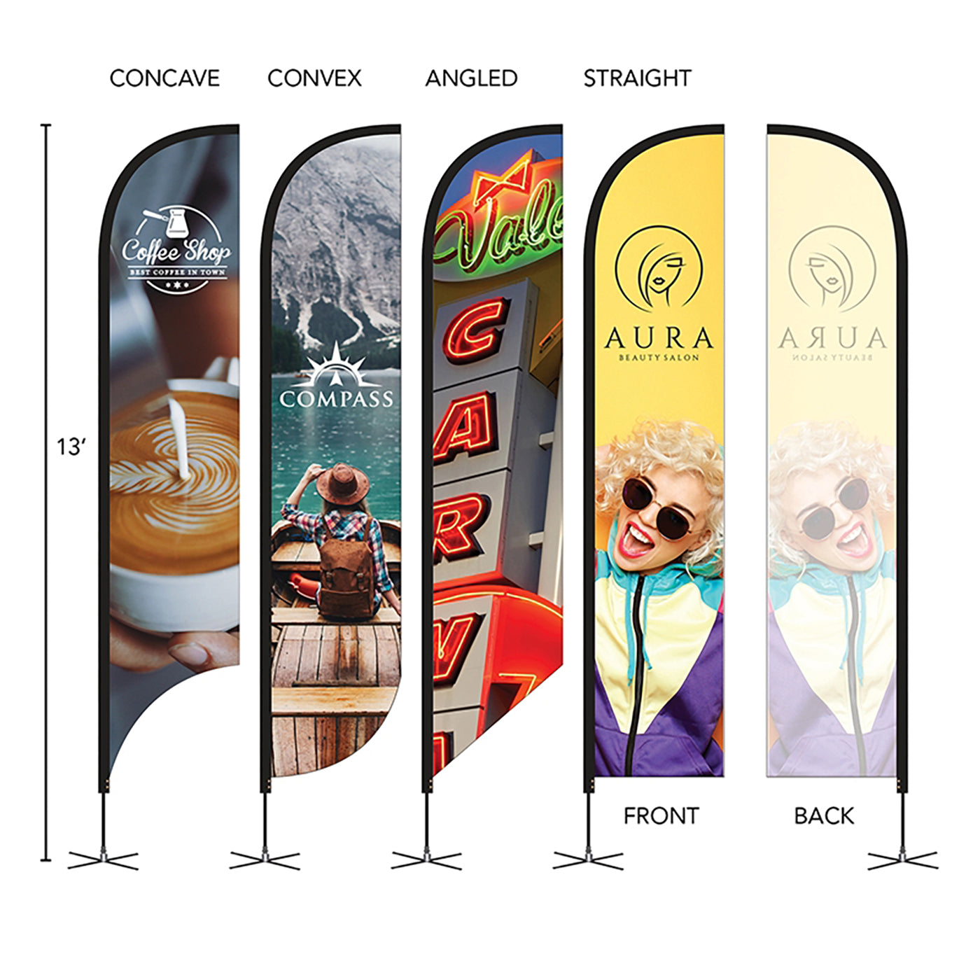 13' Single-Sided Polyester Feather Flag - TS3013