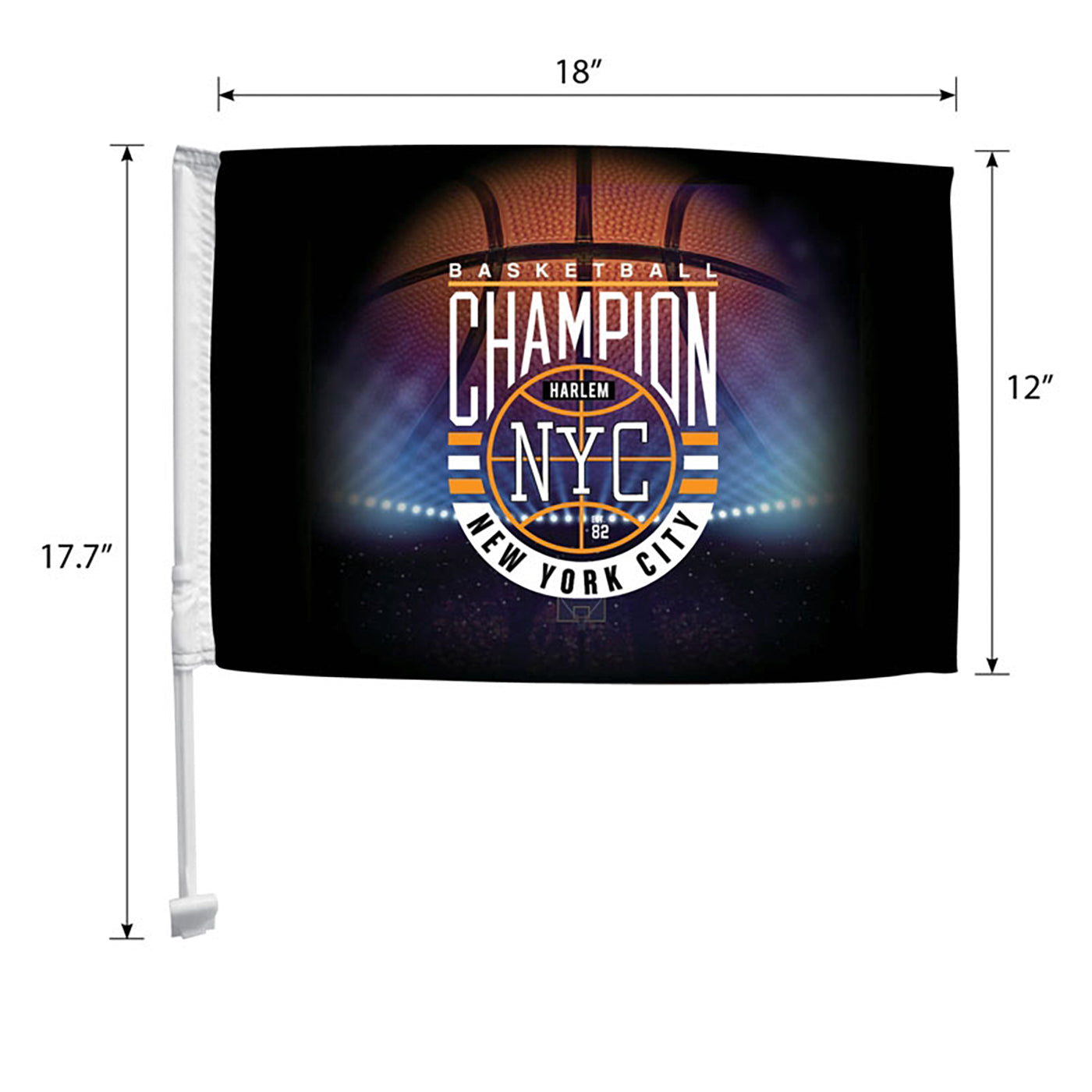 18" x 12" Single-Sided Car Flag - TS3515