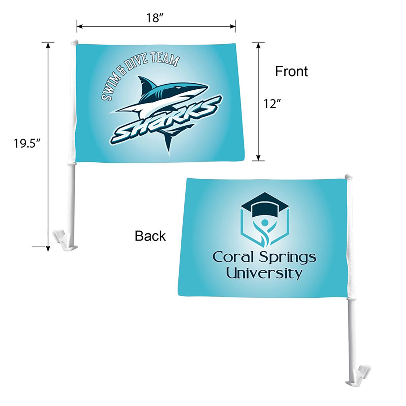 18" x 12" Double-Sided Car Flag - TS3516