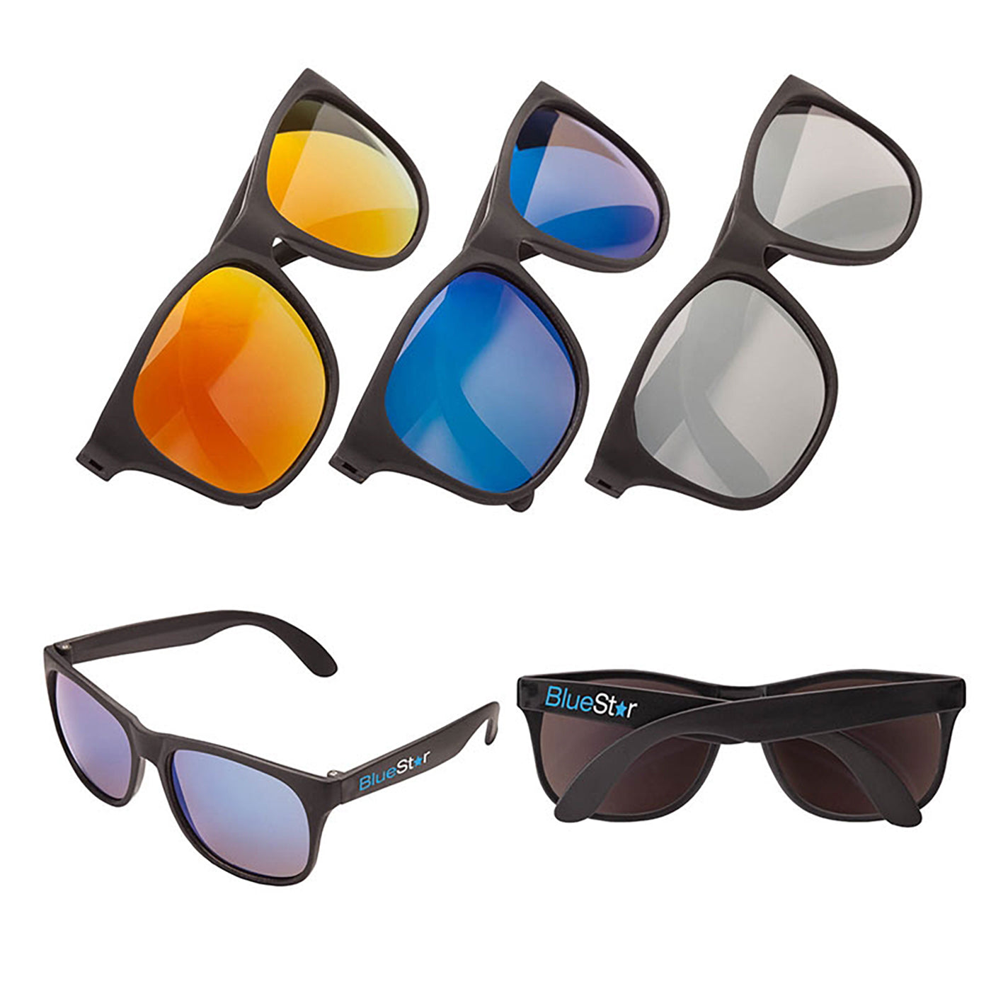 Mirror-Coated Plastic Sunglasses