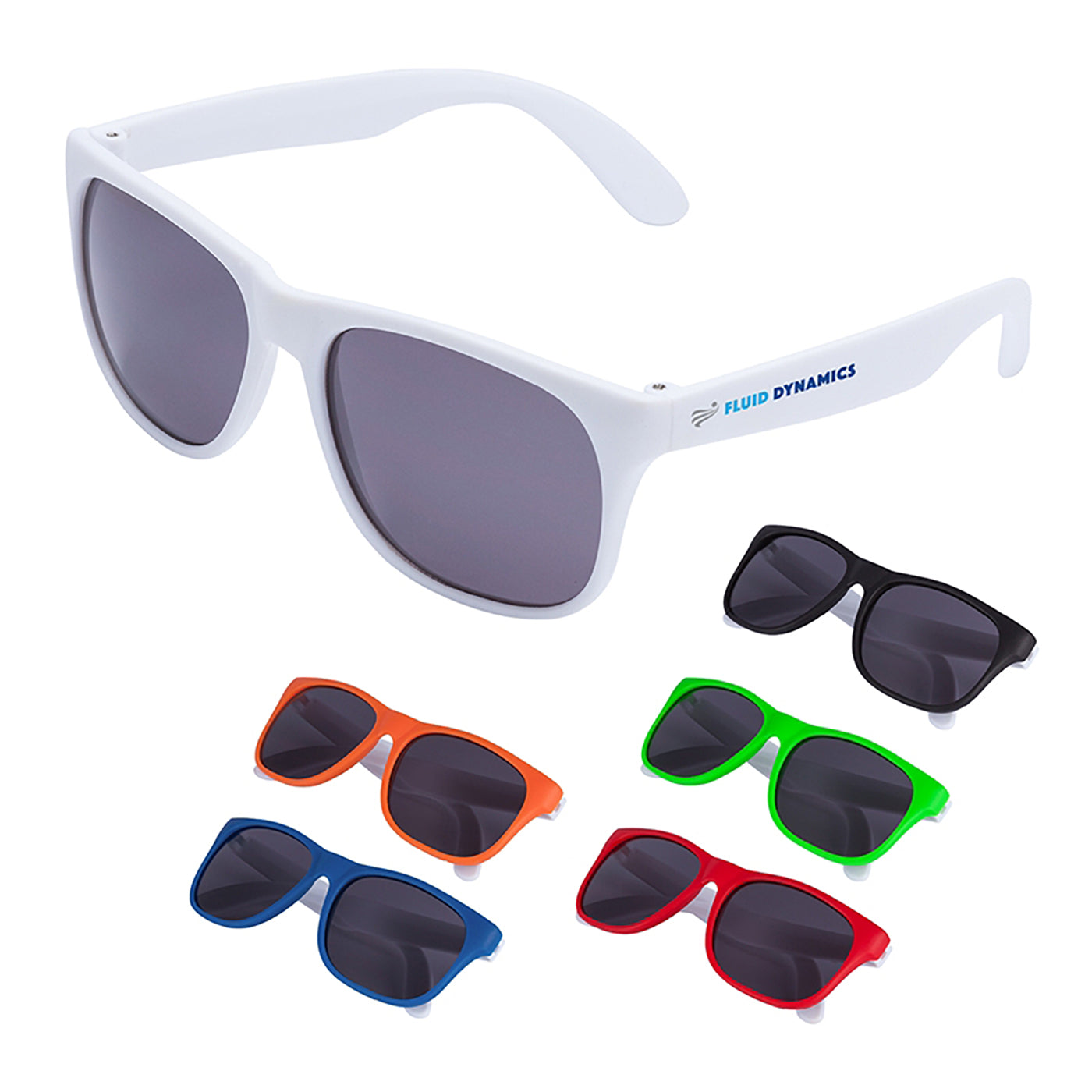 White Two-Tone Polycarbonate Sunglasses