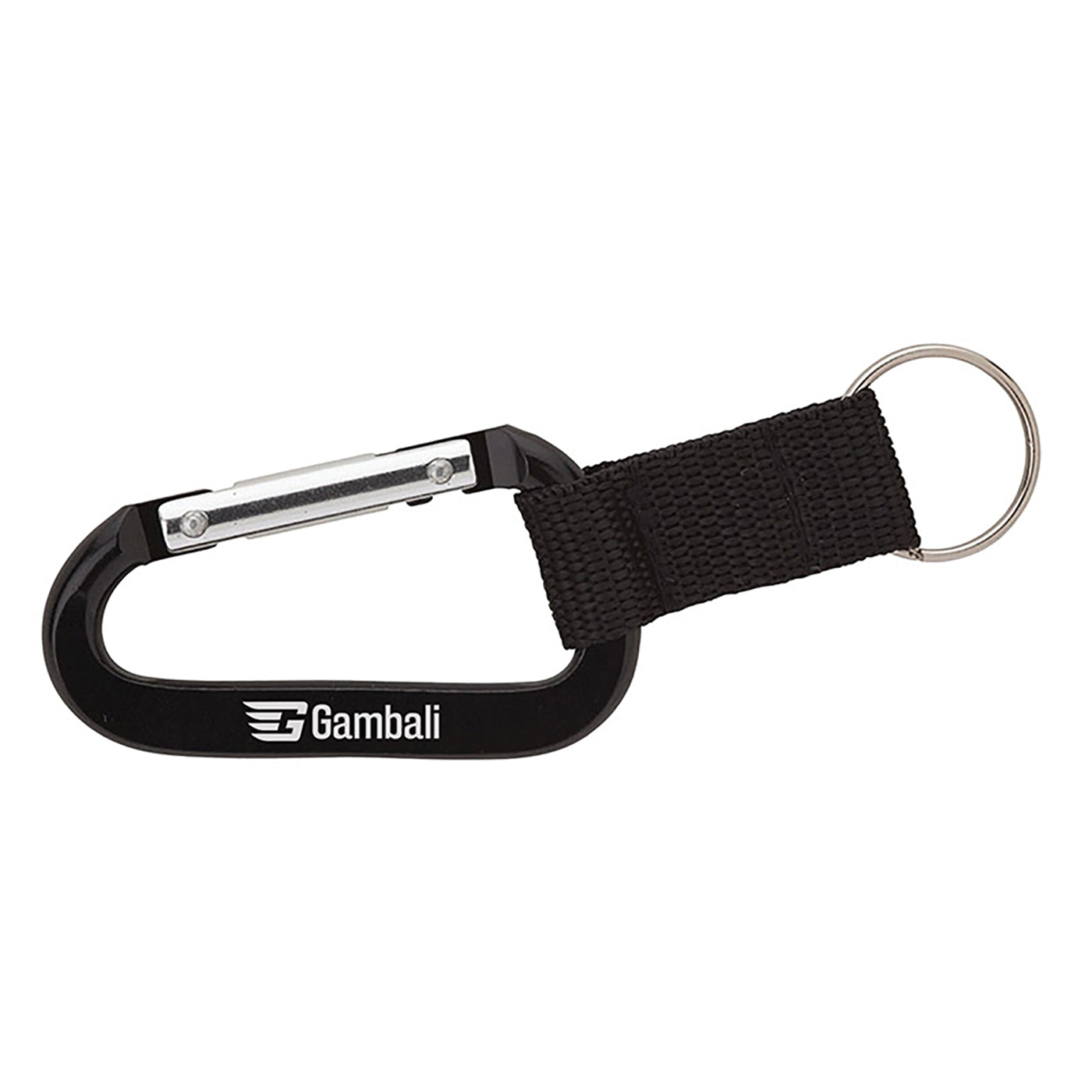Aluminum Carabiner Keyring with Web Strap - VB6000B