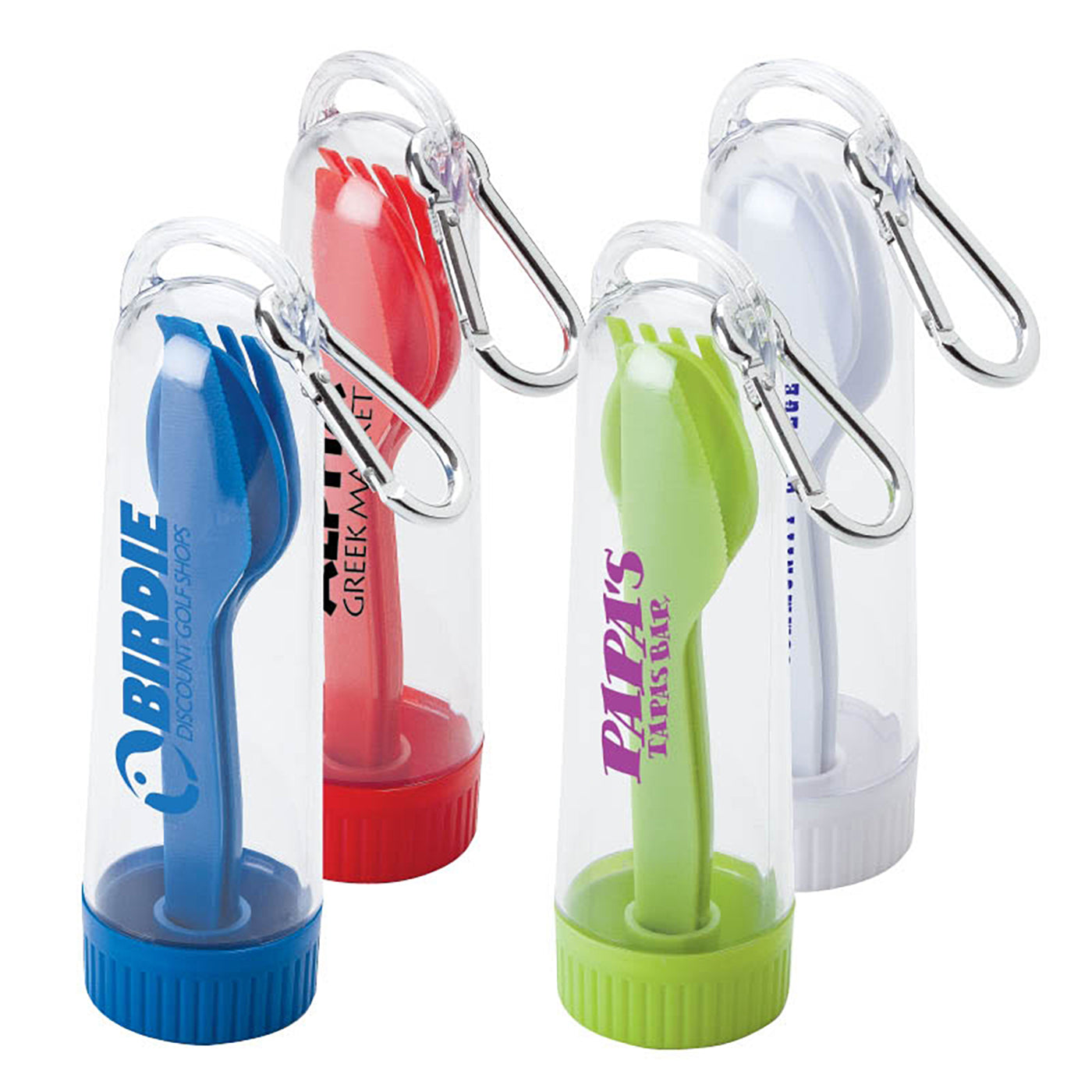 ABS Plastic Cutlery Set with Carabiner