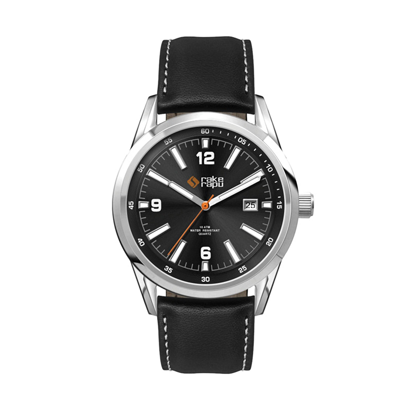 42mm Stainless Steel Watch Black Leather - WC6233