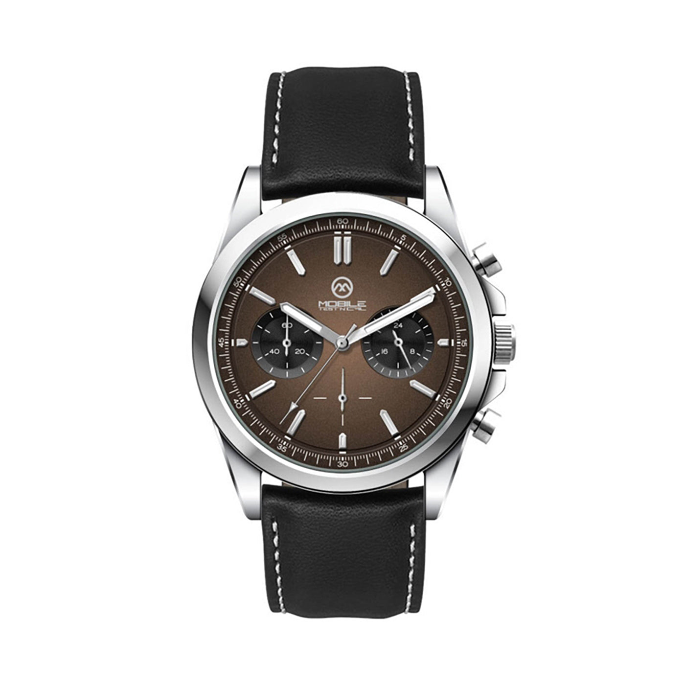 41mm Silver Metal Chronograph Watch