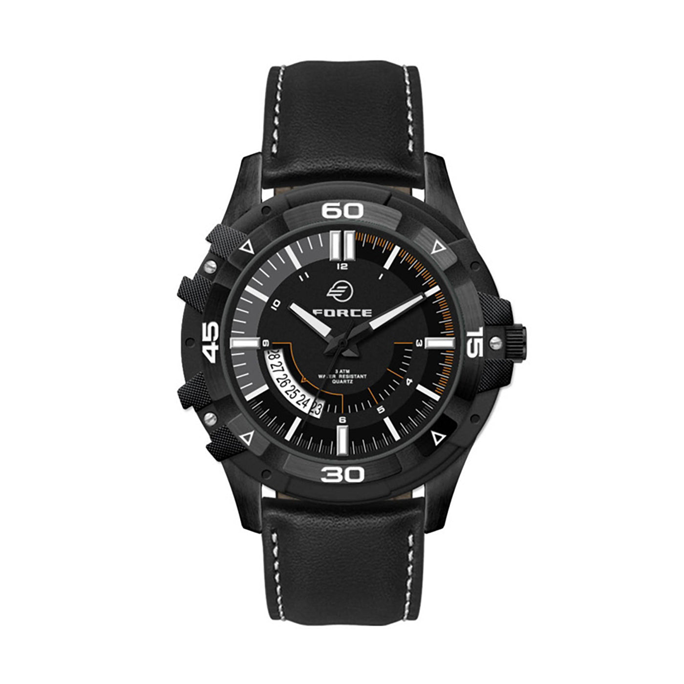 44mm Black Metal Date Watch - WC8101