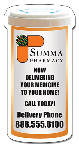 Delivery Magnet Prescription Bottle Shape 25 mil.