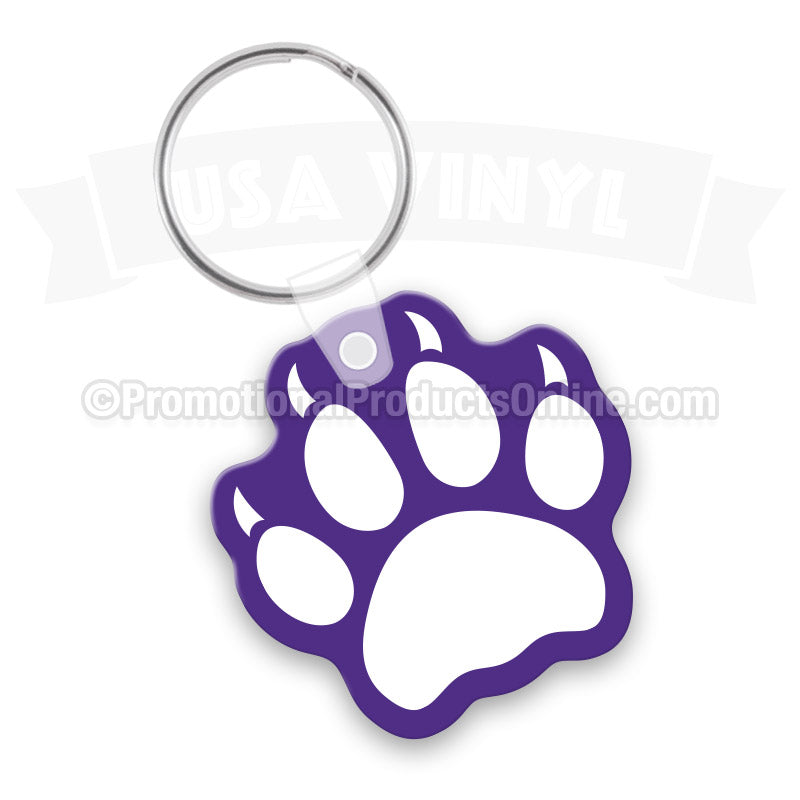 Big Cat Paw Print Vinyl Keychain PP13083