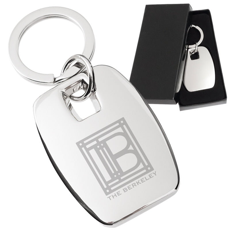 Polished Rectangle Metal Engraved Keychains