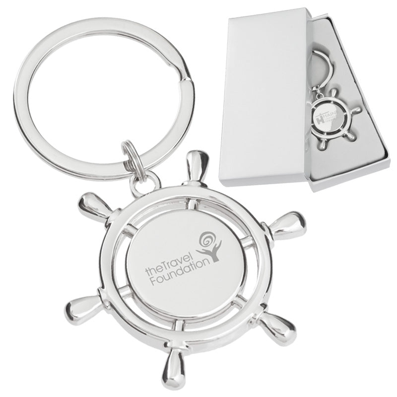 Ship's Helm Laser Engraved Keychains