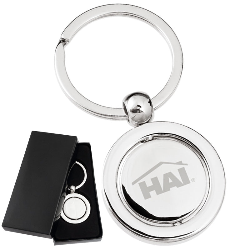 Axis Spinning Metal Engraved Keychains