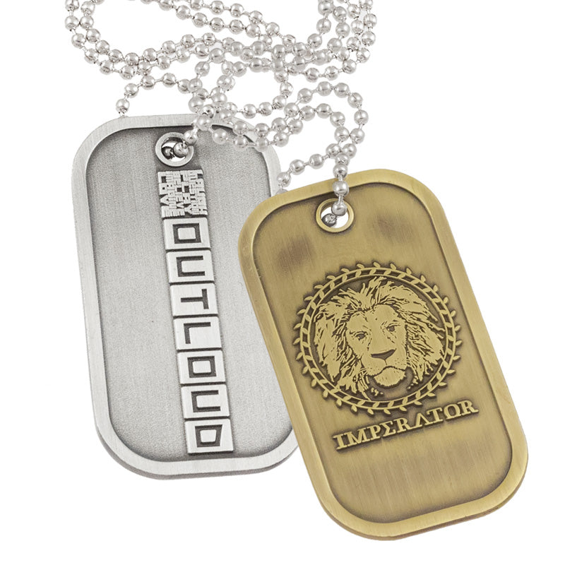 Die Cast Custom Designed Dog Tags Antiqued