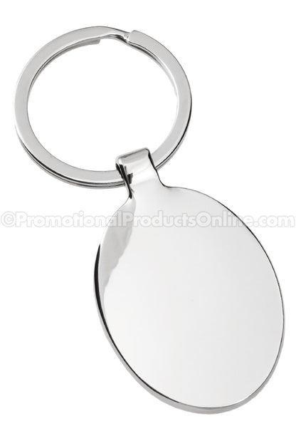 Black Oval Laser Engraved Keychains