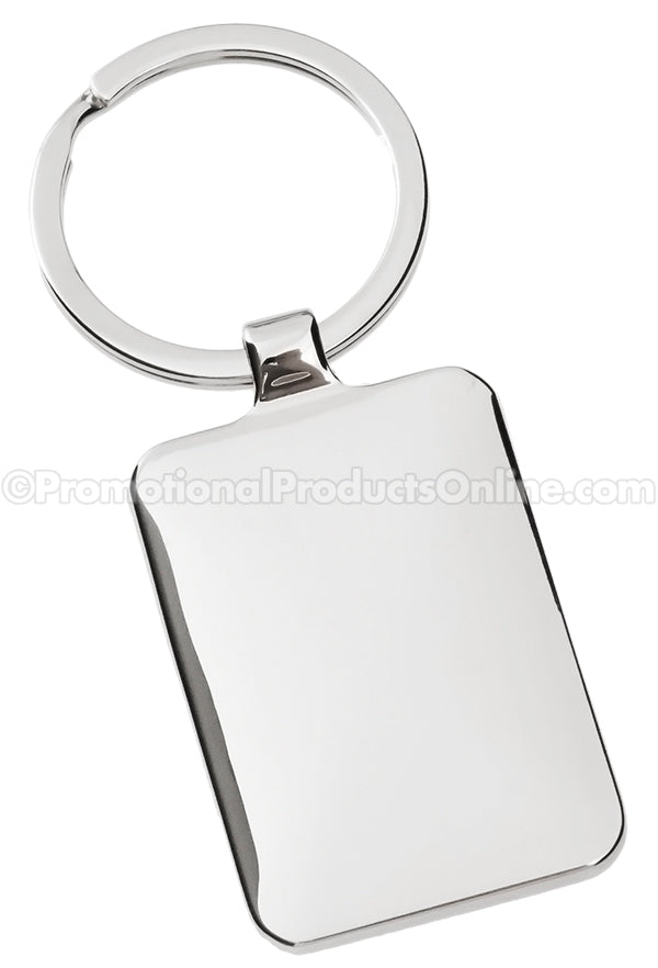 Black Rounded Rectangle Laser Engraved Keychains