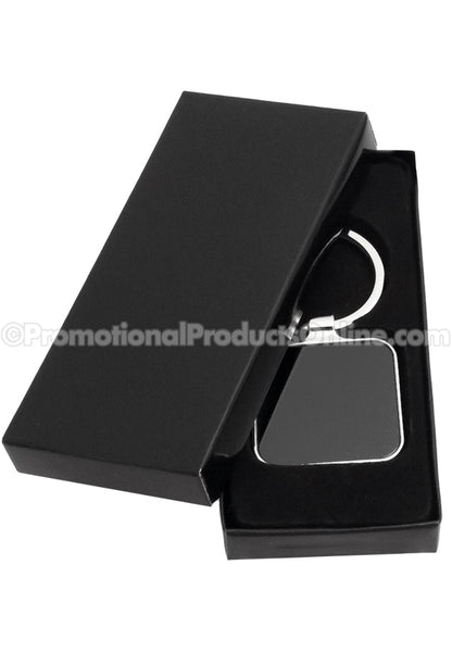 Black Square Laser Engraved Keychains