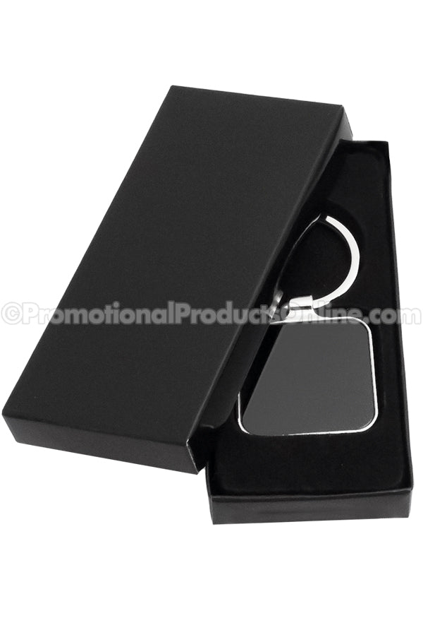 Black Square Laser Engraved Keychains