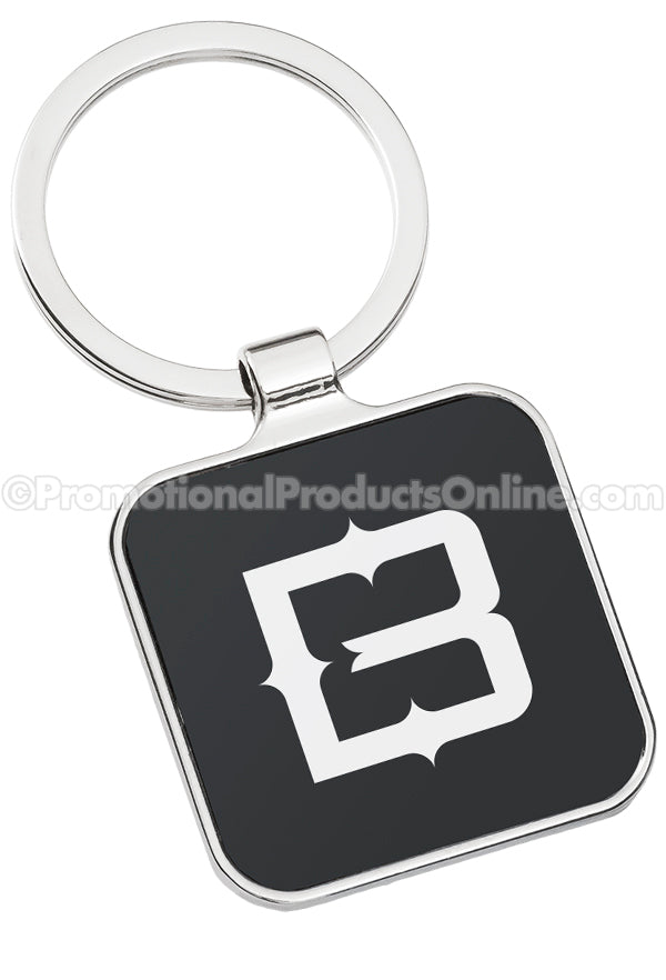 Black Square Laser Engraved Keychains