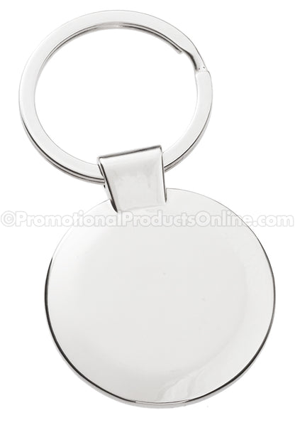 Polished Circle Metal Engraved Keychains