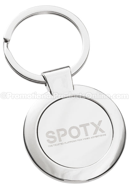 Polished Circle Metal Engraved Keychains