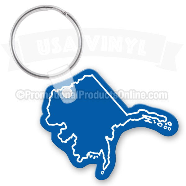 Alaska State Shaped Vinyl Keychains