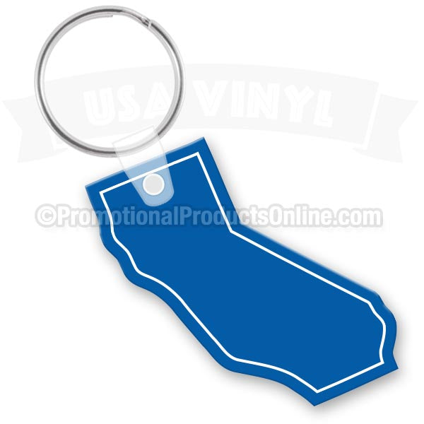 Ca Keychain Retangular Custom California Vinyl Keychains | Imprinted – Promotional Products Online