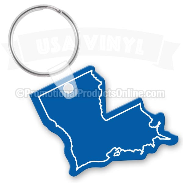 Louisiana State Shaped Vinyl Keychains