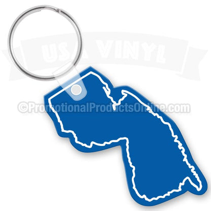 New Jersey State Shaped Vinyl Keychains