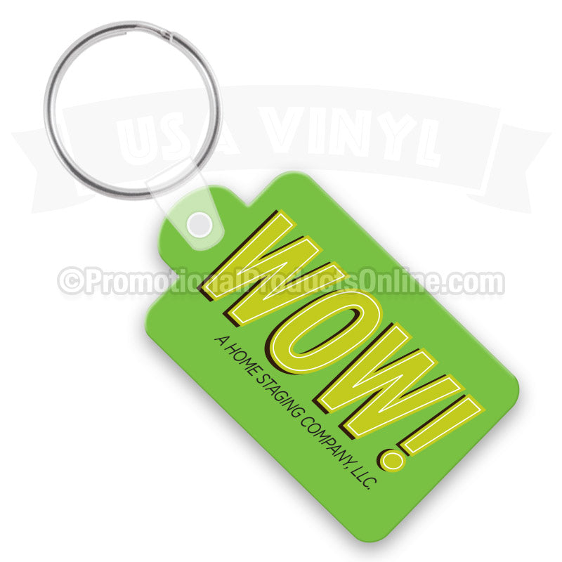 Rectangle with Tab Vinyl Keychains PK6310
