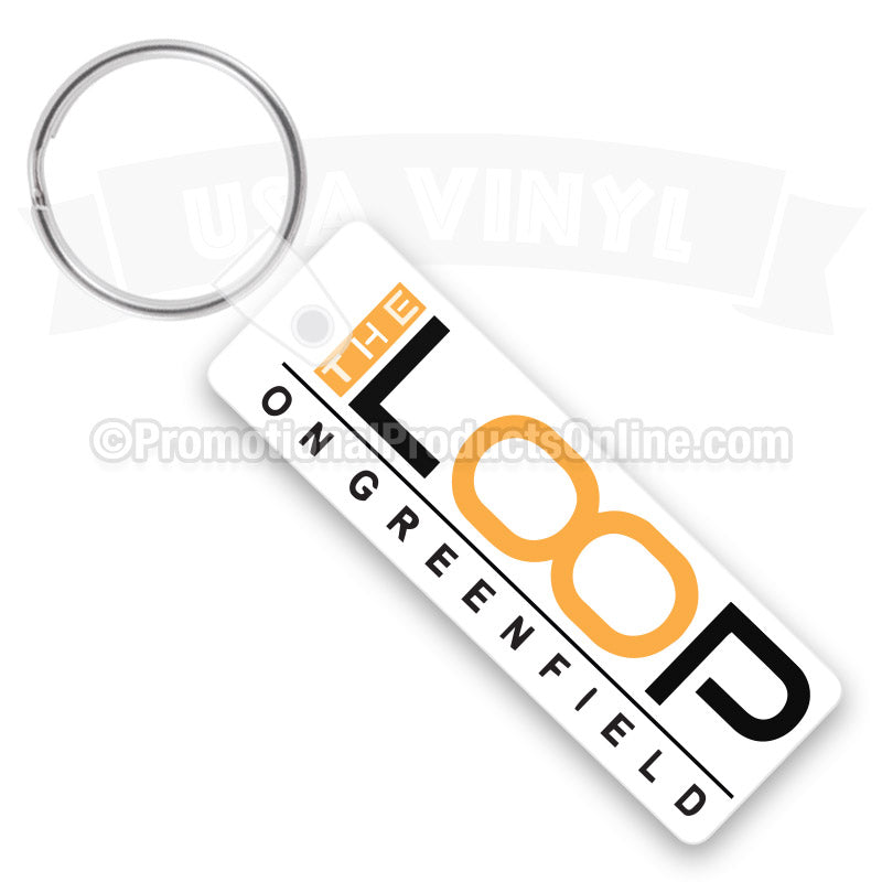 Rectangle Tag Vinyl Keychains