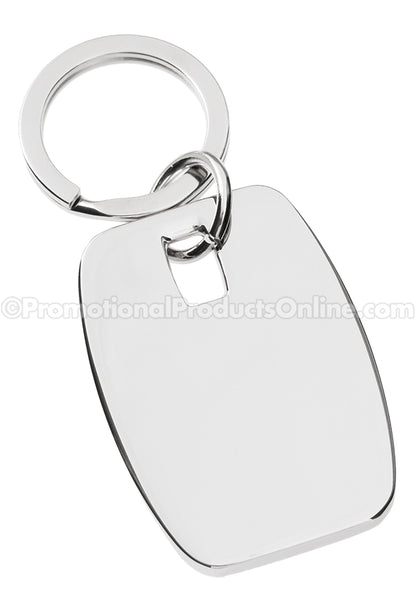 Polished Rectangle Metal Engraved Keychains