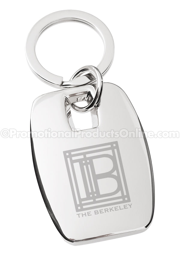 Polished Rectangle Metal Engraved Keychains